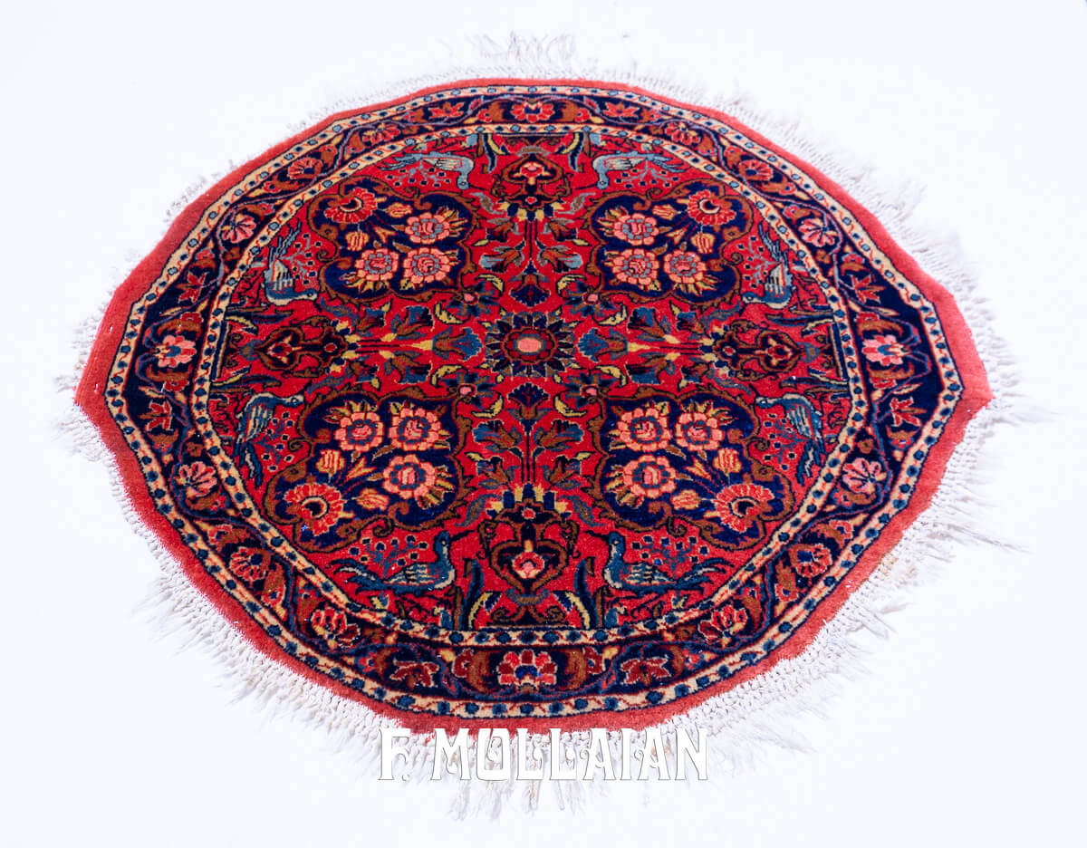 Kashan Manchester Round Rug Rust/Red Color n°:478625